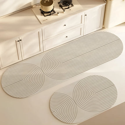 Absorbent Kitchen Mat with Non-Slip Backing | Striped Floor Runner for Drier Floors and Stability