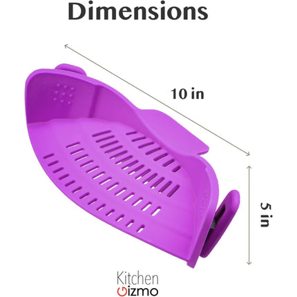 Kitchen Strainer Clip-on Pasta Colander with Fine Drain Pattern | Quick Draining for Easy Food Preparation