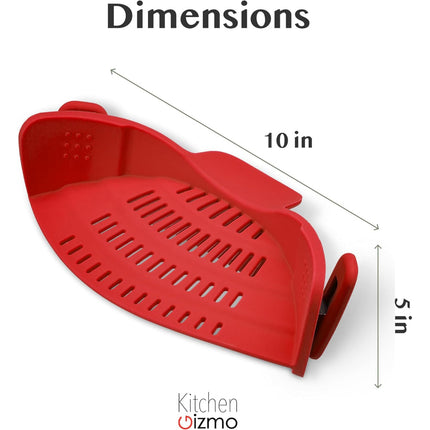 Kitchen Strainer Clip-on Pasta Colander with Fine Drain Pattern | Quick Draining for Easy Food Preparation
