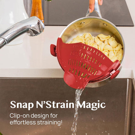 Kitchen Strainer Clip-on Pasta Colander with Fine Drain Pattern | Quick Draining for Easy Food Preparation