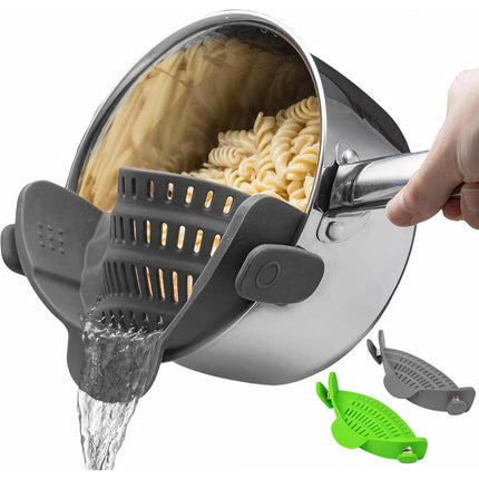 Kitchen Strainer Clip-on Pasta Colander with Fine Drain Pattern | Quick Draining for Easy Food Preparation
