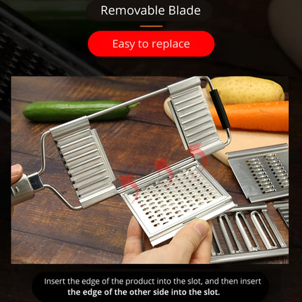 Stainless Steel Vegetable Slicer Mandoline Cutter Set | Ergonomic Design for Precision Cutting and Grating