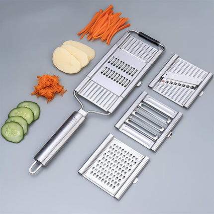 Stainless Steel Vegetable Slicer Mandoline Cutter Set | Ergonomic Design for Precision Cutting and Grating