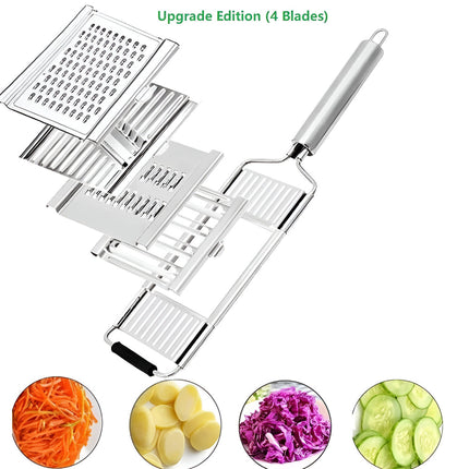 Stainless Steel Vegetable Slicer Mandoline Cutter Set | Ergonomic Design for Precision Cutting and Grating