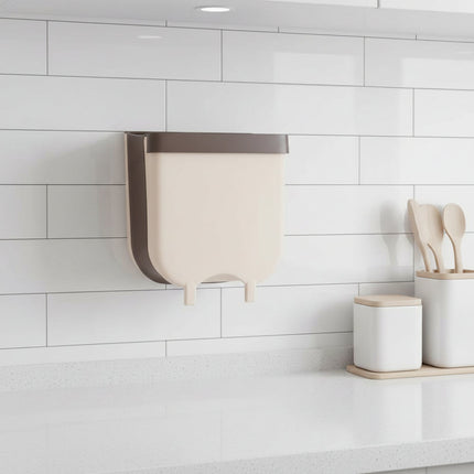 Hanging Kitchen Trash Can with Quick-Open Lid | Foldable Plastic Bin for Easy Countertop Cleanup