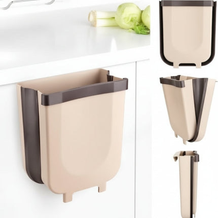 Hanging Kitchen Trash Can with Quick-Open Lid | Foldable Plastic Bin for Easy Countertop Cleanup