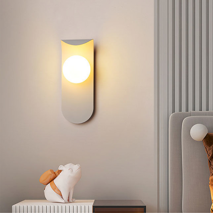 Scandinavian Wall Light with Curved Panel Design | Minimalist Iron Fixture for Warm Ambient Illumination