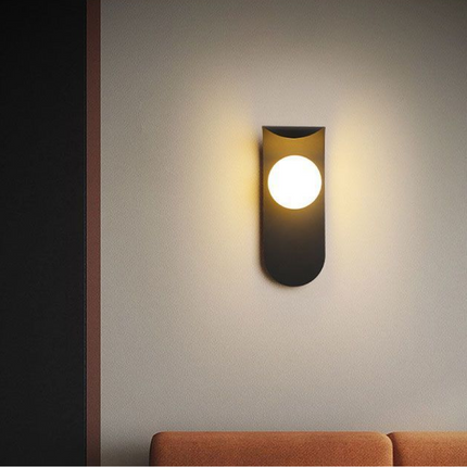 Scandinavian Wall Light with Curved Panel Design | Minimalist Iron Fixture for Warm Ambient Illumination
