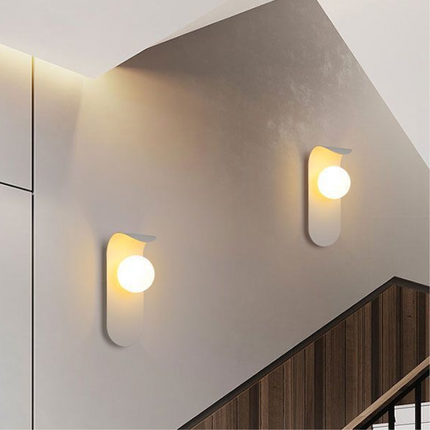 Scandinavian Wall Light with Curved Panel Design | Minimalist Iron Fixture for Warm Ambient Illumination