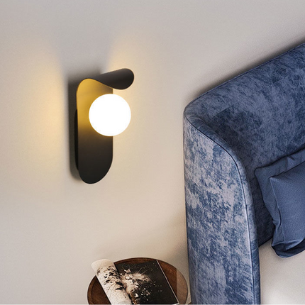 Scandinavian Wall Light with Curved Panel Design | Minimalist Iron Fixture for Warm Ambient Illumination