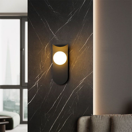 Scandinavian Wall Light with Curved Panel Design | Minimalist Iron Fixture for Warm Ambient Illumination