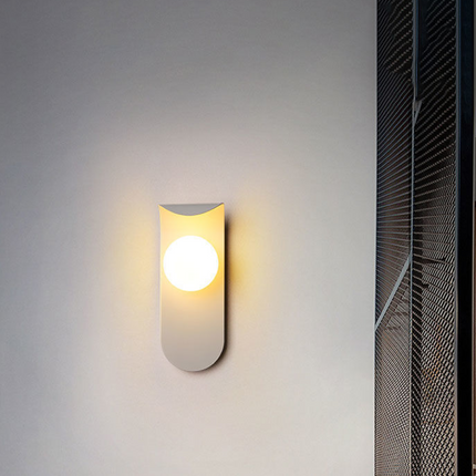 Scandinavian Wall Light with Curved Panel Design | Minimalist Iron Fixture for Warm Ambient Illumination
