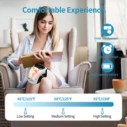 Electric Knee Massager with Adjustable Heated Compression | Lightweight Support for Daily Comfort