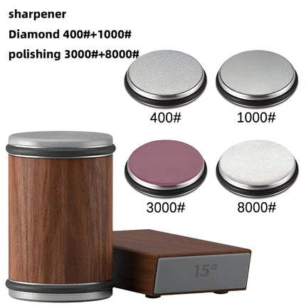 Knife Sharpener with Dual Angle Rolling Wheel Design | Quick and Efficient Blade Restoration for Kitchen Precision