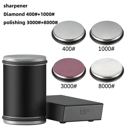 Knife Sharpener with Dual Angle Rolling Wheel Design | Quick and Efficient Blade Restoration for Kitchen Precision