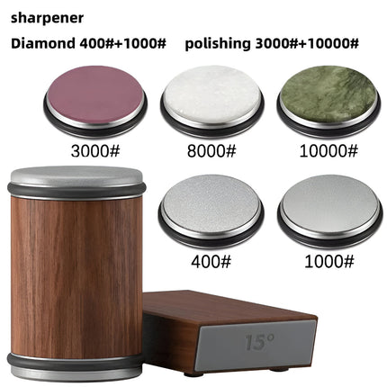 Knife Sharpener with Dual Angle Rolling Wheel Design | Quick and Efficient Blade Restoration for Kitchen Precision