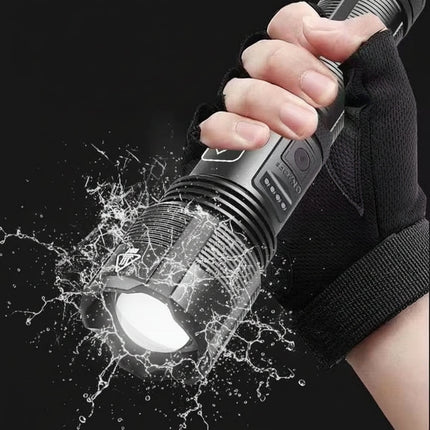 Rechargeable LED Flashlight with Adjustable Zoom | Durable Aluminum Torch for Bright Outdoor Lighting