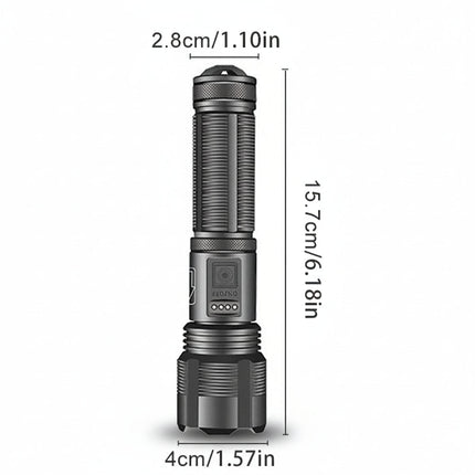 Rechargeable LED Flashlight with Adjustable Zoom | Durable Aluminum Torch for Bright Outdoor Lighting