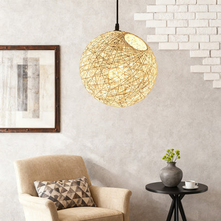 Rattan Pendant Lights, Boho Woven Ceiling Light Fixture – image 10