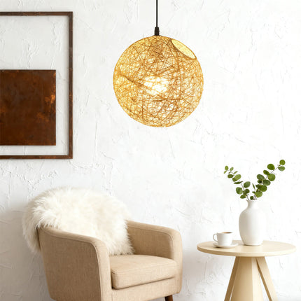 Rattan Pendant Lights, Boho Woven Ceiling Light Fixture – image 13