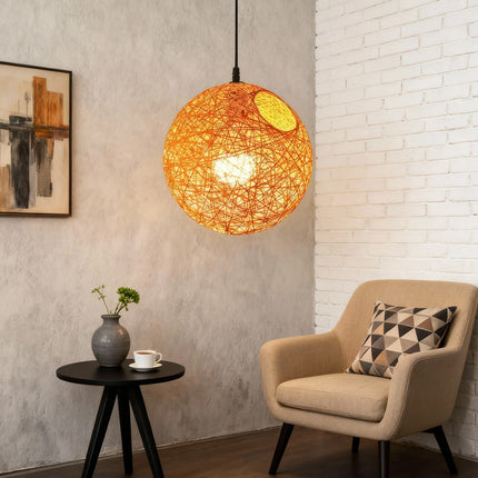 Rattan Pendant Lights, Boho Woven Ceiling Light Fixture – image 22
