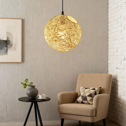Rattan Pendant Lights, Boho Woven Ceiling Light Fixture – image 7