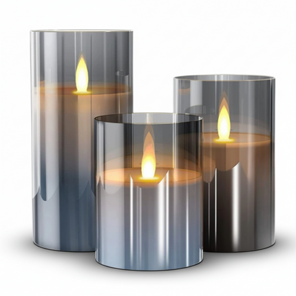 Flameless LED Candles Set with Remote Control & Adjustable Brightness | Safe Warm White Lighting for Home Décor
