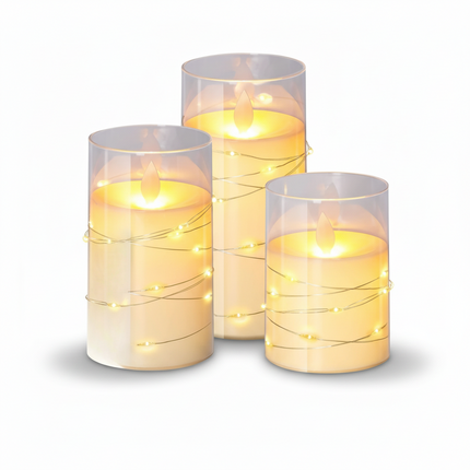 Flameless LED Candles Set with Remote Control & Adjustable Brightness | Safe Warm White Lighting for Home Décor