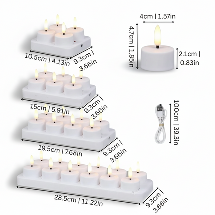 Flameless LED Candle Set with Remote Timer | USB Rechargeable for Safe Home Ambiance