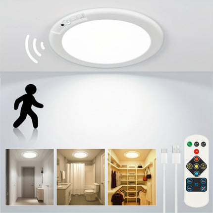 Motion Sensor Ceiling Light with Rechargeable Battery | Wireless LED Flush Mount for Easy Indoor Lighting
