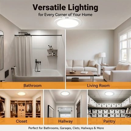 Motion Sensor Ceiling Light with Rechargeable Battery | Wireless LED Flush Mount for Easy Indoor Lighting