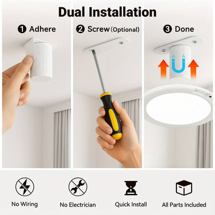 Motion Sensor Ceiling Light with Rechargeable Battery | Wireless LED Flush Mount for Easy Indoor Lighting