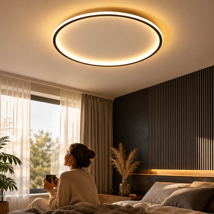 LED Ceiling Light with Dimmable Remote Control | Modern Round Design for Warm Ambiance in Any Room
