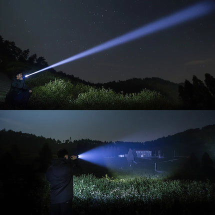 High-Power LED Flashlight with Rechargeable USB Design | Tactical Camping Torch for Outdoor and Emergency Use