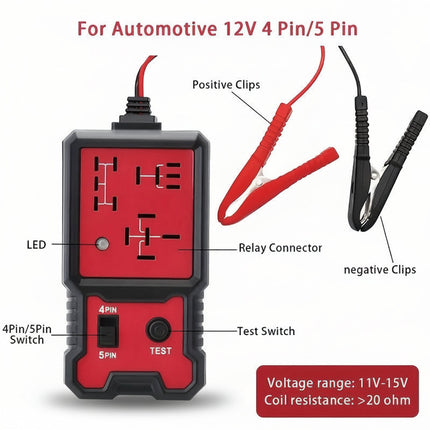 12V Car Battery Tester with LED Indicator | Quick Voltage Checks for Safe Vehicle Maintenance
