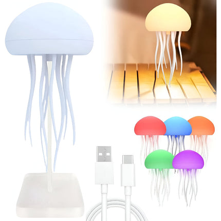 LED Jellyfish Lamp with Realistic Motion Effect | USB Rechargeable Ambient Light for Relaxation and Decor