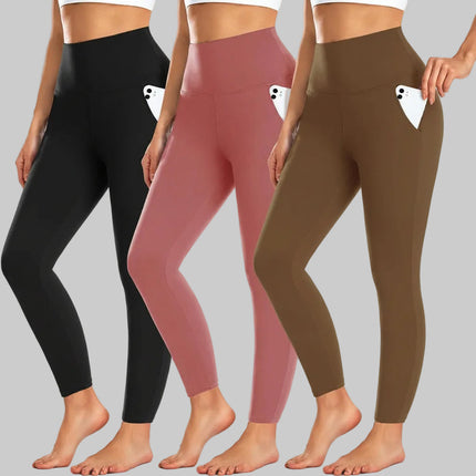 High Waist Pocket Leggings for Women | Full-Length Winter Workout Pants for Everyday Versatility