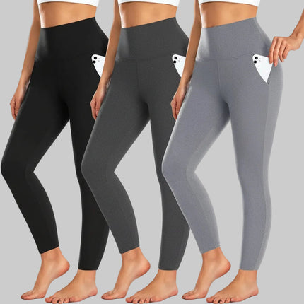 High Waist Pocket Leggings for Women | Full-Length Winter Workout Pants for Everyday Versatility