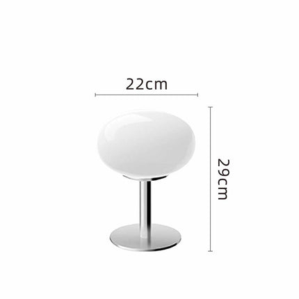Handcrafted Italian Glass Table Lamp with Chrome Base | Soft Ambient Lighting for Bedroom and Living Room