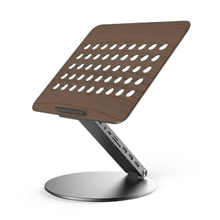 Adjustable Laptop Stand with 360-Degree Rotating Base & USB-C Ports | Enhanced Viewing and Connectivity for Work and Study