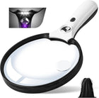 Large Magnifying Glass with LED Light and UV Detector | 3 Zoom Levels for Clear Reading and Inspection 0