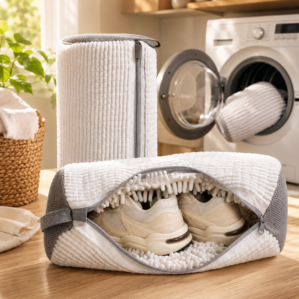 Shoe Washing Bag with Zippered Closure | Machine Laundry Pouch for Reducing Noise and Movement