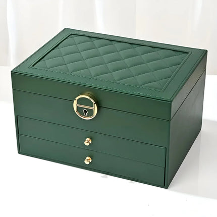 Womens Jewelry Box, Leather Jewelry Organizer with Drawers