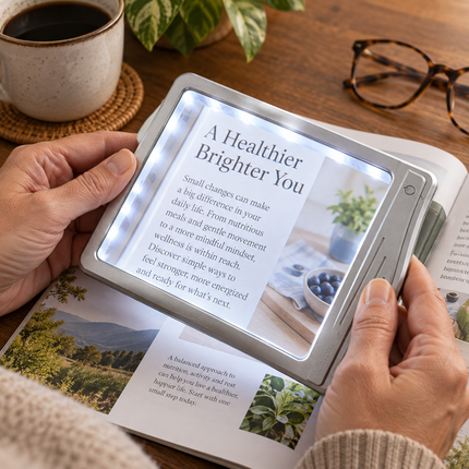 Handheld Magnifier with LED Light, Magnifying Glass with Light for Reading, Rechargeable Lighted Magnifier for Crafts_01