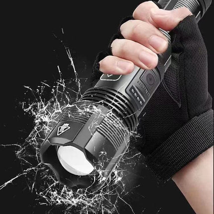Rechargeable Flashlight 12000 Lumens, LED Flashlight with Zoom and 5 Modes, Waterproof High Lumen Flashlight for Camping