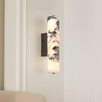 Natural Marble Wall Lamp with Built-in 12W LED | Elegant Italian Sconce for Bedrooms and Living Rooms
