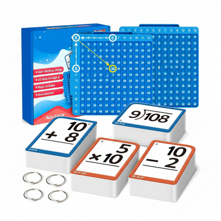 Interactive Math Learning Toy Set with Reusable Silicone Board | Fun Flashcards for Kids' Skill Building