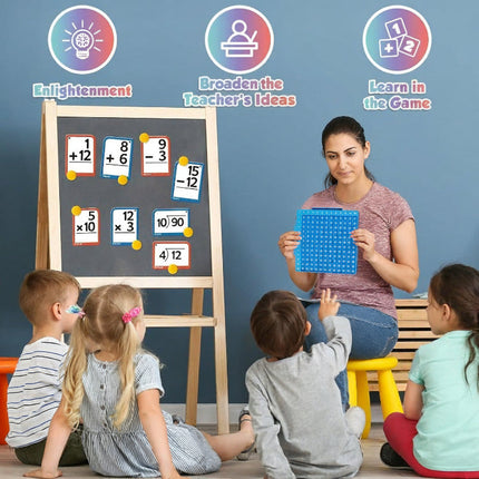 Interactive Math Learning Toy Set with Reusable Silicone Board | Fun Flashcards for Kids' Skill Building