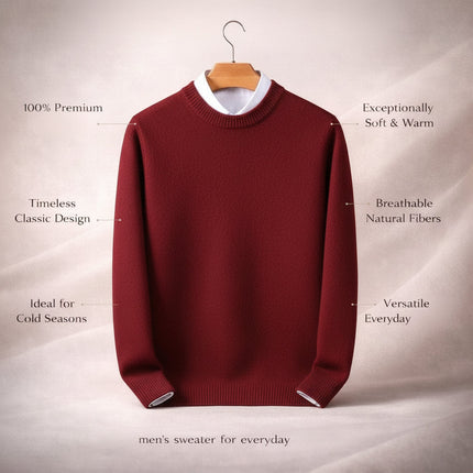Men's Pullover Sweater for Cold Weather with Soft Fabric | Lightweight Insulation for Everyday Comfort