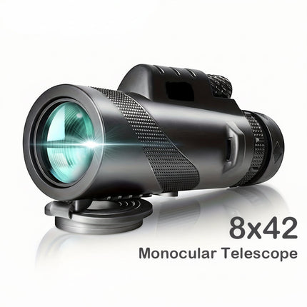8x42 Monocular Telescope with Phone Adapter for Clear Long-Distance Viewing | Lightweight Design for Bird Watching and Travel